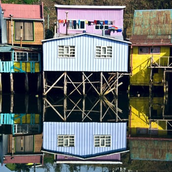 Palafitos Houses, Patagonia, Chiloe, Chile