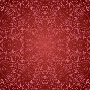 Abstract pattern in red with sharp line round ornament
