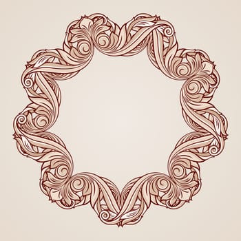Abstract florid ornament in pastel rose pink shades