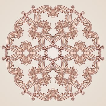 Abstract floral ornament in pastel rose pink shades