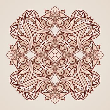 Ornate floral pattern in pastel rose pink shades