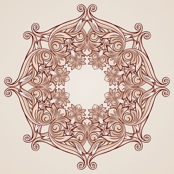 Abstract floral design element in pastel rose pink shades