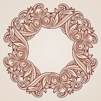 Abstract flowery ornament in pastel rose pink shades