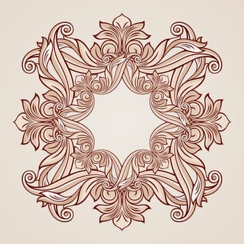 Abstract florid pattern in pastel rose pink shades