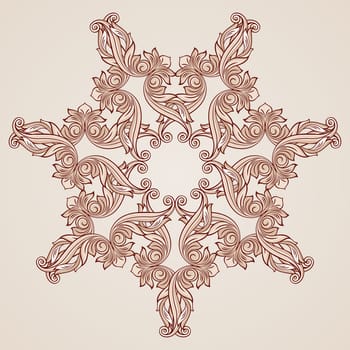 Abstract florid ornament in pastel rose pink tints