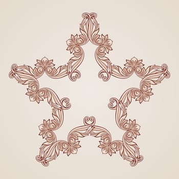 Abstract floral star pattern in pastel rose pink shades