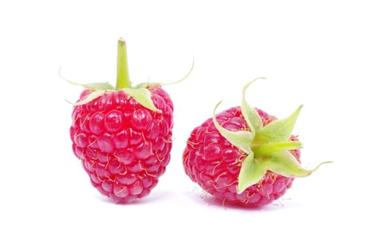 raspberry closeup isolated on white background