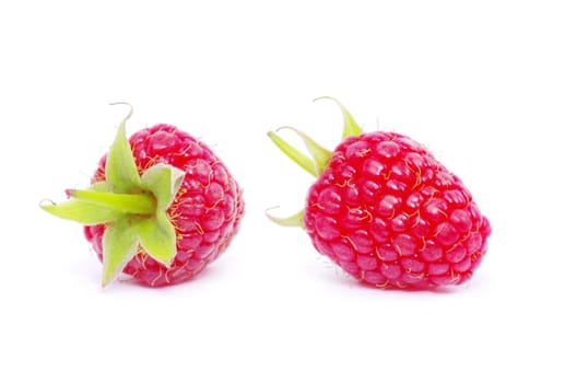 Ripe raspberry isolated on a white background