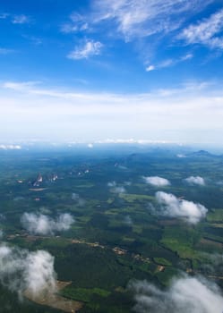 Aerial sky and clouds background