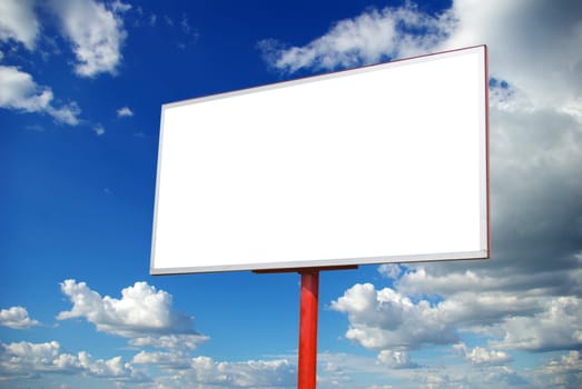 advertising billboard on sky background