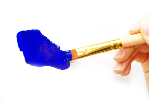 Isolated photo of a brush in a hand