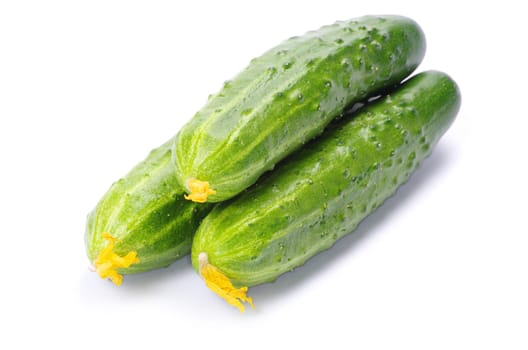cucumbers on the white background