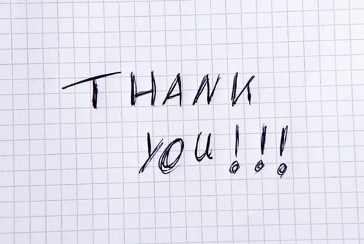 Handwritten Thank You on a College Block