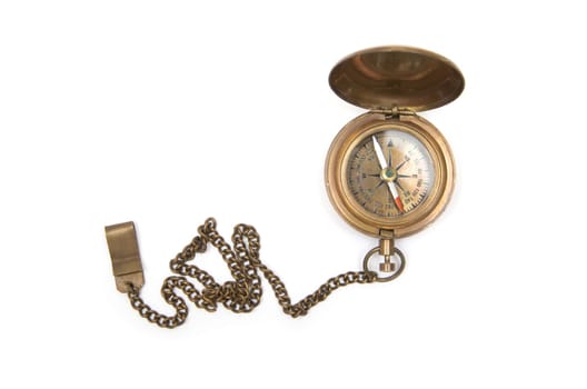 Vintage compass isolated on white background