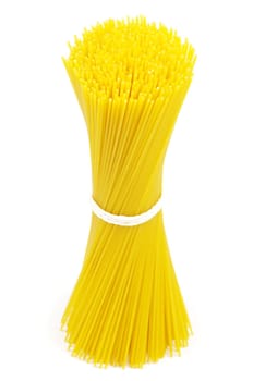 Bunch of spaghetti isolated on white background