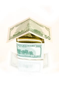 home from money isolated on white