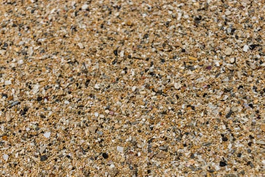 Sand gravel at the sea as a close-up as a background