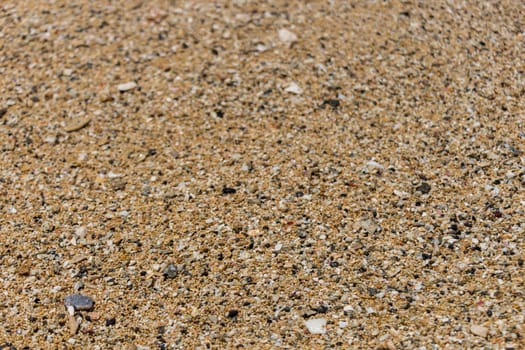 Sand gravel at the sea as a close-up as a background