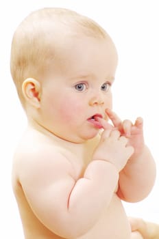 baby girl isolated on white