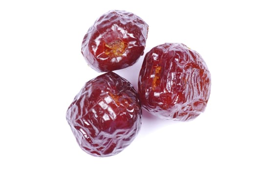 dryed dates on white background