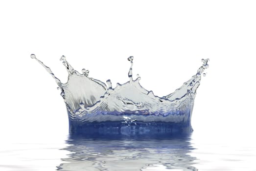 Sparks of blue water on a white background