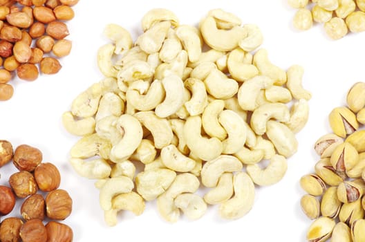 various nuts on a background
