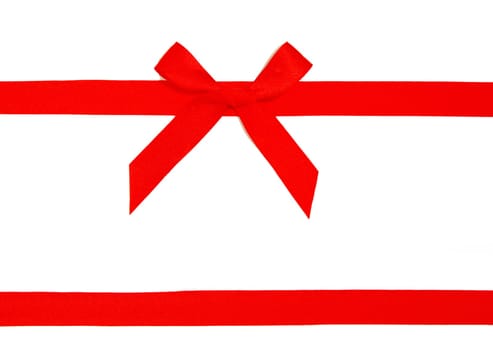 red holiday bow on white background