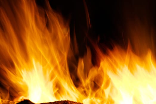 A nice fire in a fire place