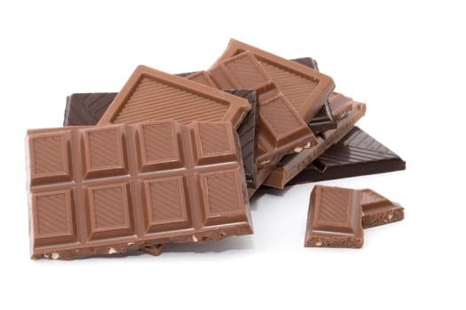 Chocolate isolated on a white