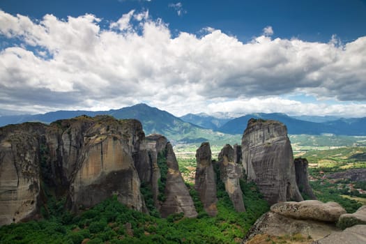 Monastery on top of rock in Meteora, Greece