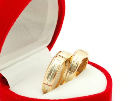 wedding ring on white background
