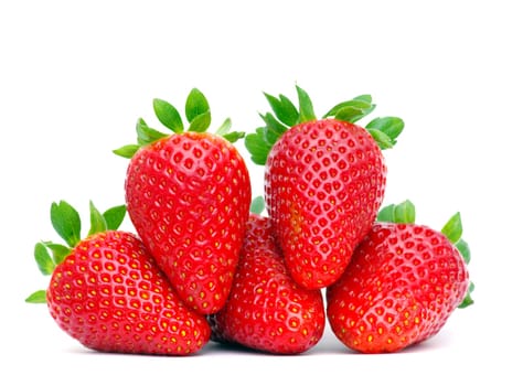 strawberries isolated on a white