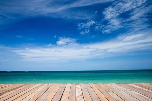 Blue sea and blue sky