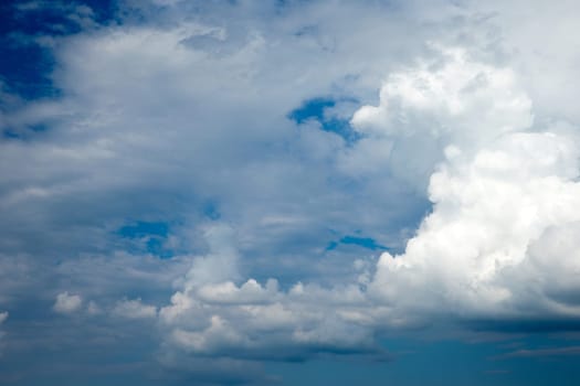 Blue sky background with a tiny clouds