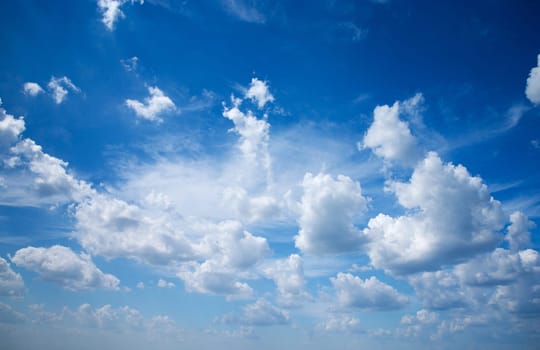 blue sky with clouds closeup