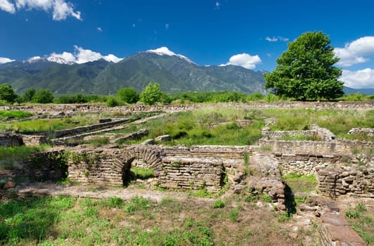 Ancient ruins in Dion, Greece.