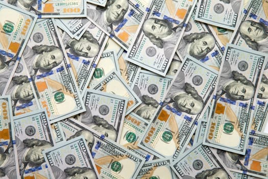 dollars arranged at the background