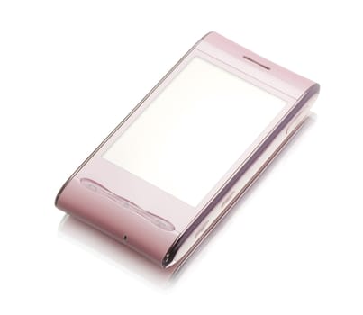 touchscreen smartphone isolated on white