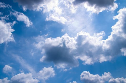 White clouds in blue sky