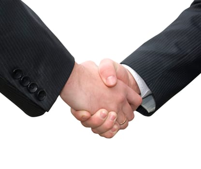 handshake on a white background