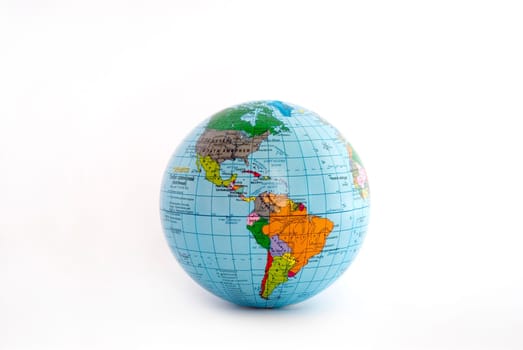Blue globe isolated on the white background