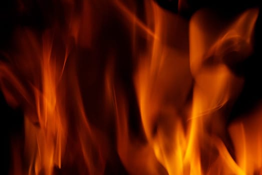 Flame of fire in a night-time