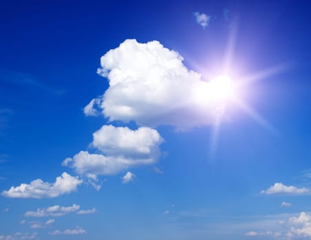 blue sky with clouds closeup