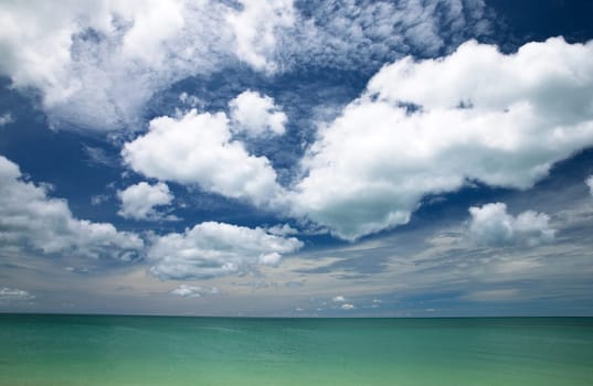 Blue sea and blue sky