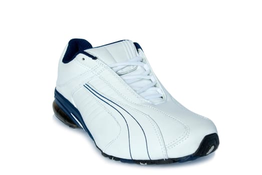 A pair of men's running shoes on white