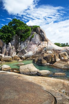 tropical sea under the blue sky