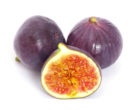 fresh figs isolated on white background