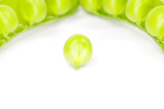 fresh green peas isolated on a white background
