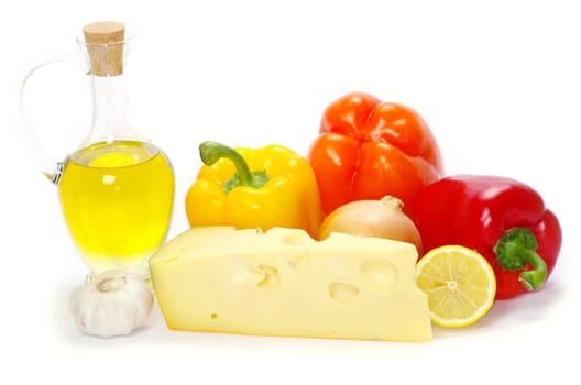 food ingredients isolated on white background