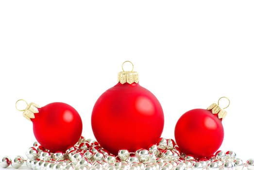 christmas balls isolated on the white background